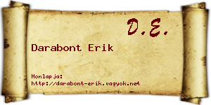 Darabont Erik névjegykártya
